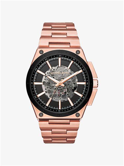 michael kors wilder automatic rose gold tone watch|rose gold tone watch.